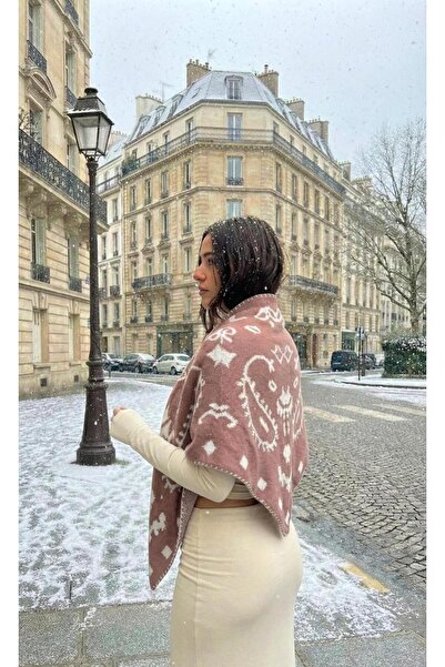 LAGRANZE Noble Touch Patterned Triangle Double-Sided Women's Shawl