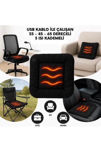 coofbe 3 Kademeli 35°-45°-65° Isıtmalı Koltuk Minderi Ofis Koltuk Araç Koltuk...