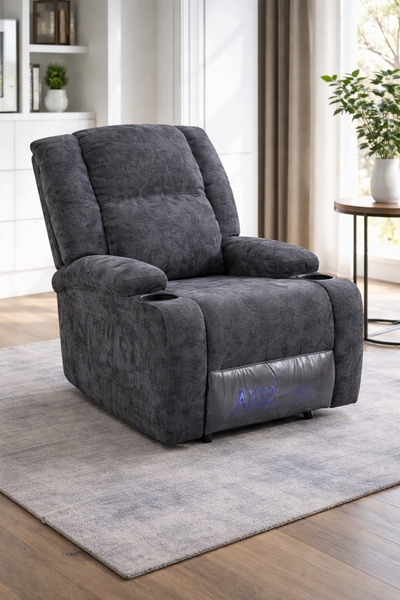 N.zone Classic velvet fixed recliner chair with footrest