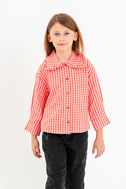 GİYİCEM TEKSTİL Kız Çocuk Basic Bebe Yaka Pitikare Gömlek 3100