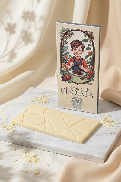 Paşa Dairesi Beyaz Sade Tablet Çikolata Retro Hediyelik Ambalaj
