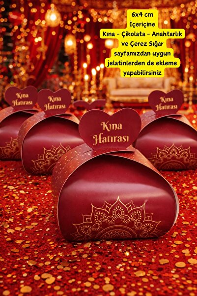 Emtory Home 10 Adet Kına Konsept Hediye Kutusu - Kına Kutusu - Çikolata Kutus...