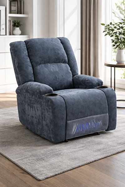 N.zone Classic velvet fixed recliner chair with footrest