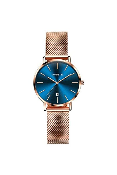 VOGUE VENUE VANTE Series Women’s Classic Rose Gold & Midnight Blue Mesh Watch