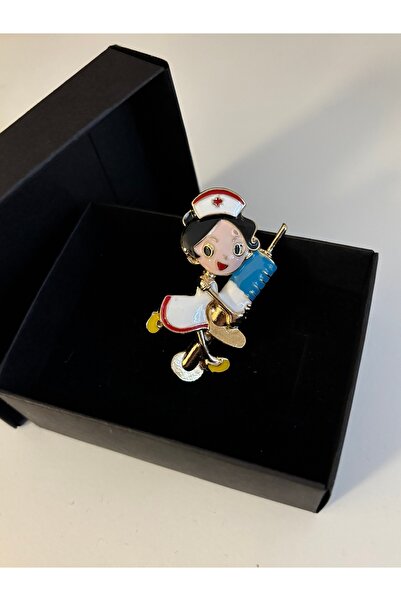 Minia Hemşire Figürlü Hediye Broş Yaka İğnesi