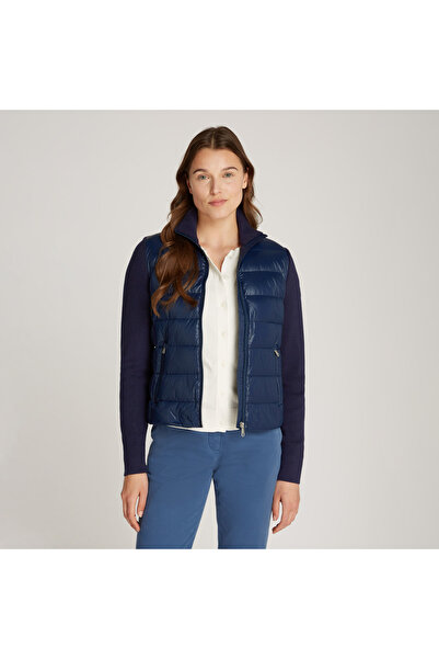 Tommy Hilfiger Lw Down Feminine Gloss Knit Jkt Kadın Lacivert Ceket