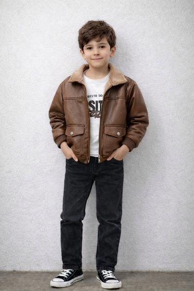 ÖZNUR Erkek cocuk derili üçlü -Takım