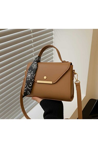 Madame Faux Leather Shoulder & Hand Bag with Scarf Detail