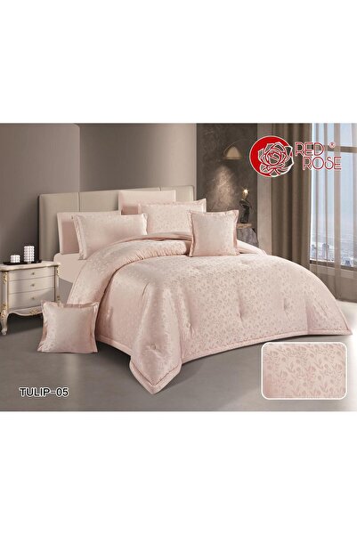 alzawia Tulip Jacquard Microfiber Double Bedspread Set, 8 Pieces