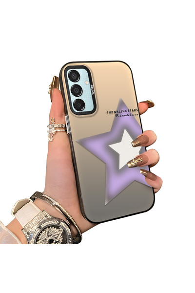 ucuc حافظة متوافقة مع هاتف سامسونج جالاكسي M15 بنمط نجمة وسطح لامع غير لامع و...