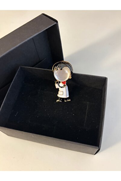 Minia Erkek Doktor Figürlü Hediye Broş Yaka İğnesi