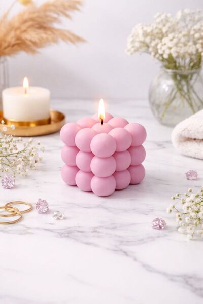 Flow Home Dekoratif Lüks Soya Mum, El Yapımı Doğal Mum Uzun Yanma Süreli Şık ...