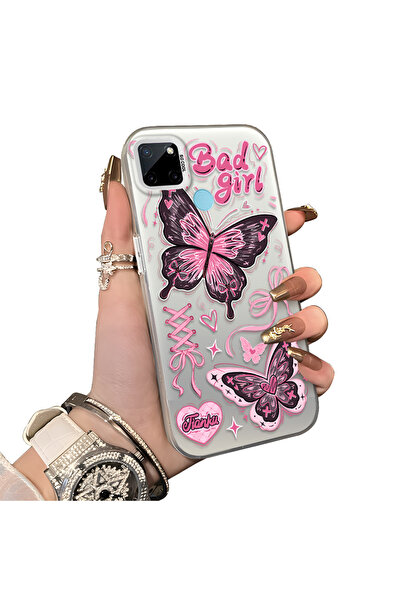 ucuc حافظة حماية من الصدمات ذات سطح لامع فضي ملون متوافقة مع Realme C21Y/C25Y...