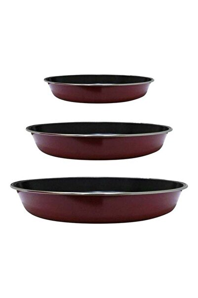 Smart Kitchen 3-piece round oven tray set with non-stick Teflon coating