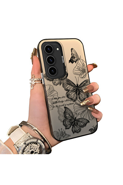 ucuc حافظة حماية من الصدمات ذات سطح لامع فضي ملون متوافقة مع هاتف سامسونج جال...