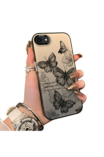 ucuc iPhone 7/8/SE 2020 2022 Uyumlu Renkli Gümüş Mat Parlak Yüzey Darbe Korum...