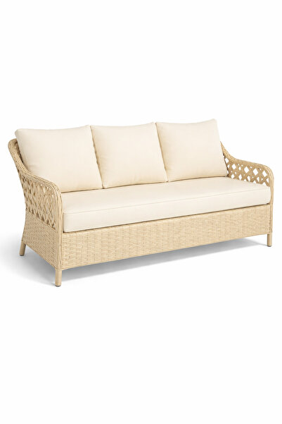 Çavdar Group İcon 3'lü Raddan Koltuk 3 Kişilik El Örmesi Bank Bahçe Balkon Te...