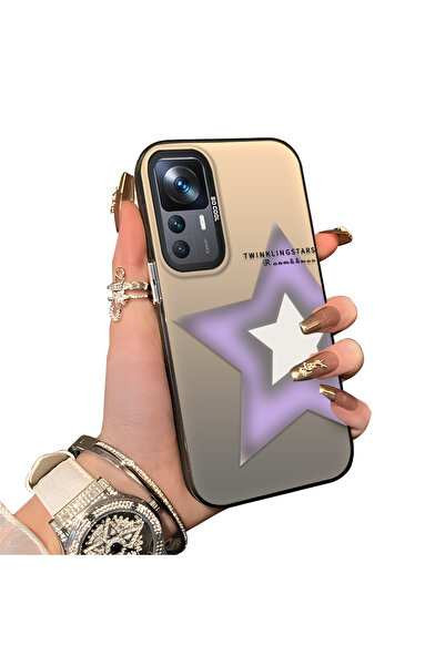 ucuc حافظة متوافقة مع هاتف Xiaomi Mi 12T بنمط نجمة وسطح لامع غير لامع وحماية ...