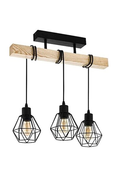 trandafi led Vintage Retro Wood Chandelier E27 3 Adjustable Arms 8847X-3