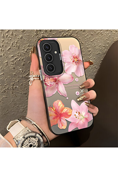 ucuc حافظة فضية اللون متوافقة مع هاتف سامسونج جالاكسي S24 بلس، ذات نمط زهور و...