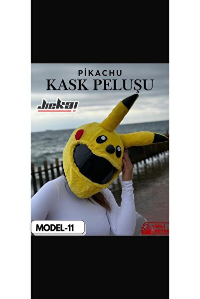JK PİKACHU KASK KILIFI,KASK SÜSÜ, MOTORSİKLET SEVİMLİ PİKACHU ,KASK PELUŞU (M...