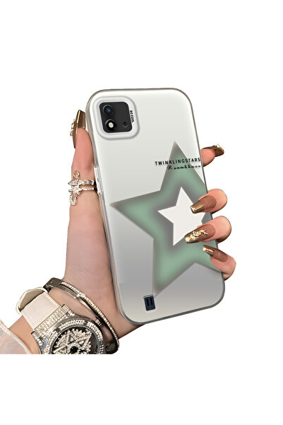 ucuc حافظة ملونة فضية اللون متوافقة مع هاتف Realme C11 2021 ذات نمط نجمي وسطح...