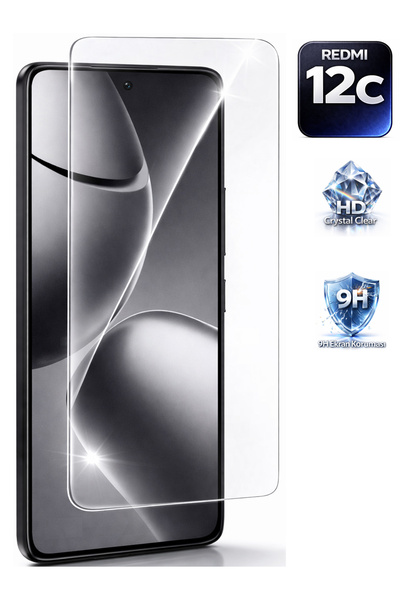 Tech&bello accessories واقي شاشة شفاف متوافق مع Redmi 12C، زجاج مقاوم للكسر ب...
