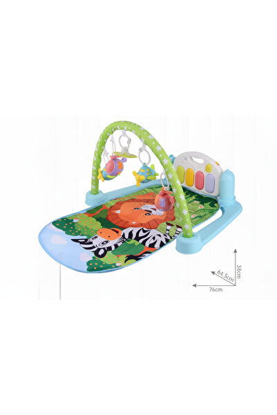 Generic بساط ألعاب رياضي للأطفال مع بيانو موسيقي تفاعلي وقوس ألعاب معلق (76×6...