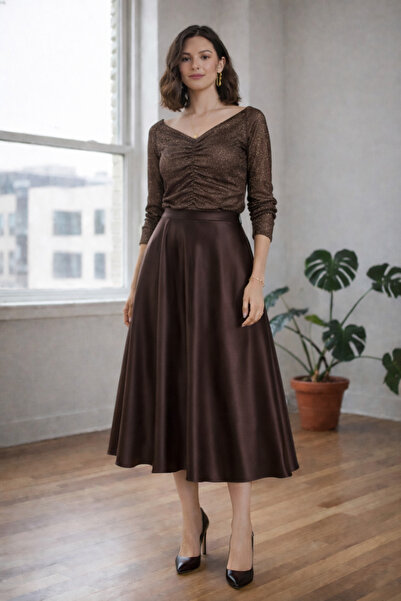 TUSSE Елегантна блузка з V-подібним вирізом, блискітками та прозорою тканиною