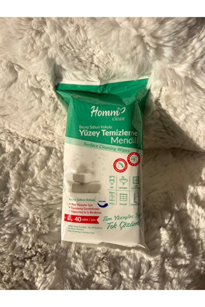 HOMM LİFE CLEAN Homm Clean Beyaz Sabun Kokulu Yüzey Temizleme Mendili 40’lı –...