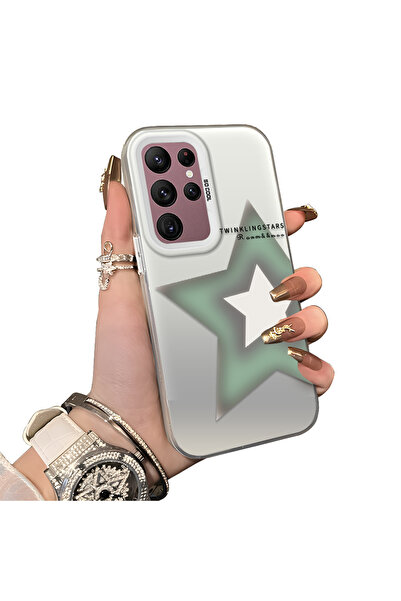 ucuc حافظة متوافقة مع هاتف سامسونج جالاكسي S22 ألترا بنمط نجمة وسطح لامع غير ...