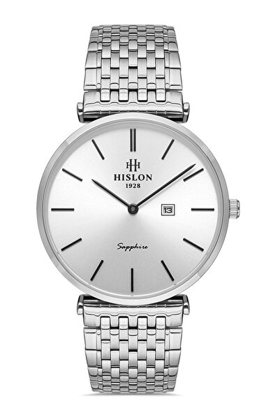 Hislon Cl119S-02Ss Thin Slim Classic Sapphire Glass Steel Men's Wristwatch