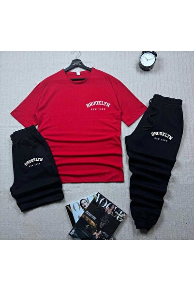 özcstore Team 3-Piece T-Shirt Shorts Tracksuit Brooklyn Newyork Printed Men /...