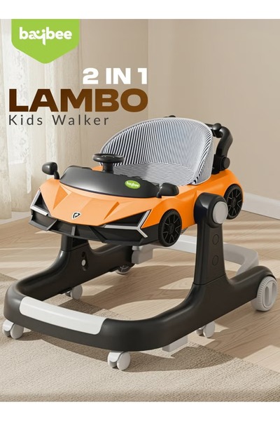 BAYBEE مشاية أطفال لامبو 2 في 1 للأطفال مع ارتفاع قابل للتعديل في وضعين، وشري...