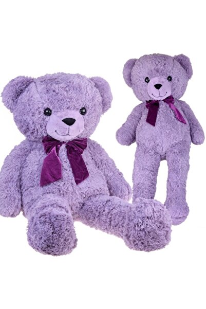 OEM Ursuleț de pluș mare violet cu fundă violetă - 110 cm