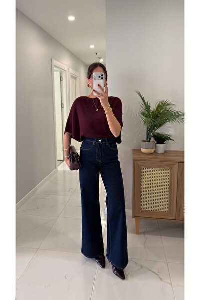 BİRCANÇİL Md Berras Navy Blue Wide Leg Jeans