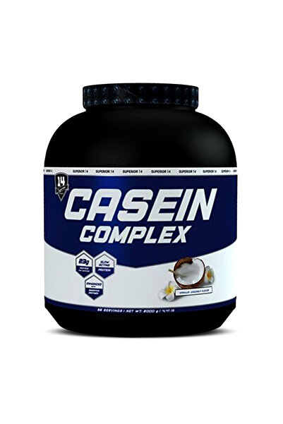 Superior 14 مركب الكازين، بنكهة جوز الهند والفانيليا، 4.4 رطل، بروتين بطيء الهضم