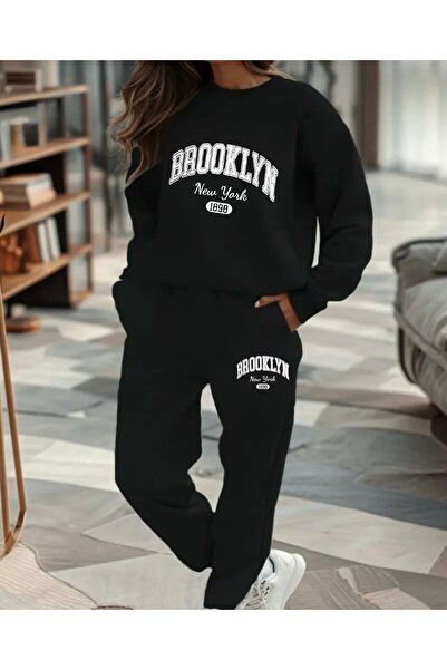 FUFLUNS Brooklyn New York 1898 Printed Unisex Oversize Cropped Sweatshirt Bot...