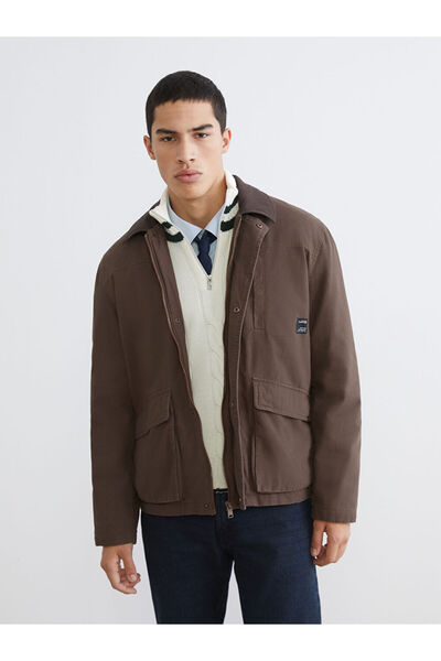 LC Waikiki Palton maro pentru bărbați, cu croiala confortabilă, cu guler cont...