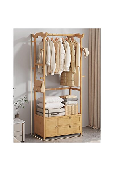 KEKE Coat Rack Hanger Log Floor Style Multifunctional inside Bedroom Brown 17...