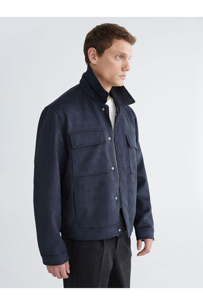 LC Waikiki معطف رجالي من الجلد المدبوغ بياقة سترة مريحة من MG TRENDEN يعمل با...