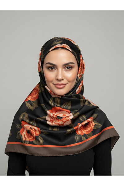 La Fien Rose Flower Patterned Soft Cotton Shawl