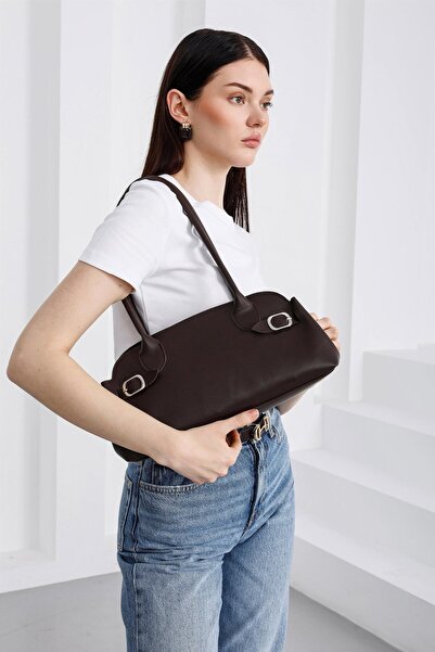 Shule Bags Andiamo Vintage Baguette Bag Brown