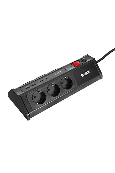 S-LINK PRZ03 PrizHive 3 Metre 1860 Joule 3x1.5mm 2xUSB 2xType C 2.4A/5V 250V 16A/3860W 6 lı Akım Kor