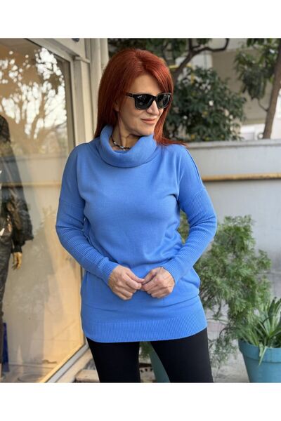 DenizEge Degaje Collar Sweater Baby Blue