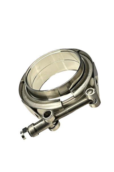 akt egzoz 63mm Krom V Bant Kelepçe Paslanmaz Çelik Turbo Downpipe Egzoz Bağla...