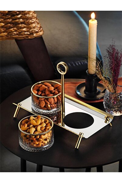 Çelik Tiamo Mi̇os 2-Piece Snack Bowl Set Gold