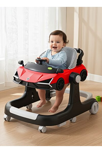 BAYBEE مشاية أطفال لامبو 2 في 1 للأطفال مع ارتفاع قابل للتعديل في وضعين، وشري...