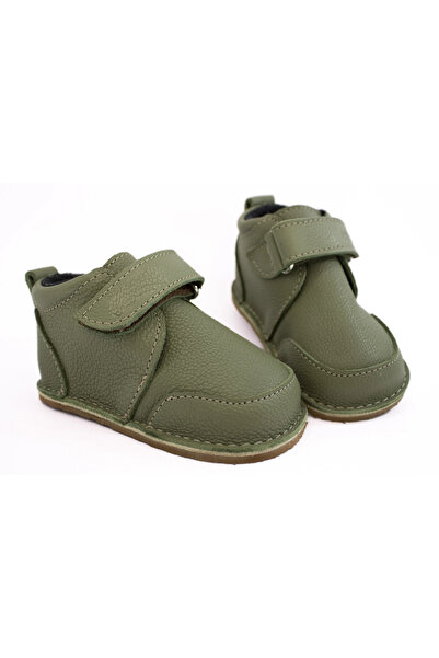Angel Leather Barefoot Green Boots made of natural leather