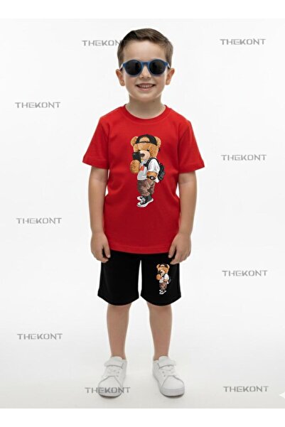 THEKONT ФОТОГРАФ БЕАР ПРИНТИРАНИ ШОРТИ И ТЕНИСКА ЗА ДЕЦА